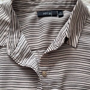 Apt. 9 Men’s Cream Shirt with Thin Black Stripes